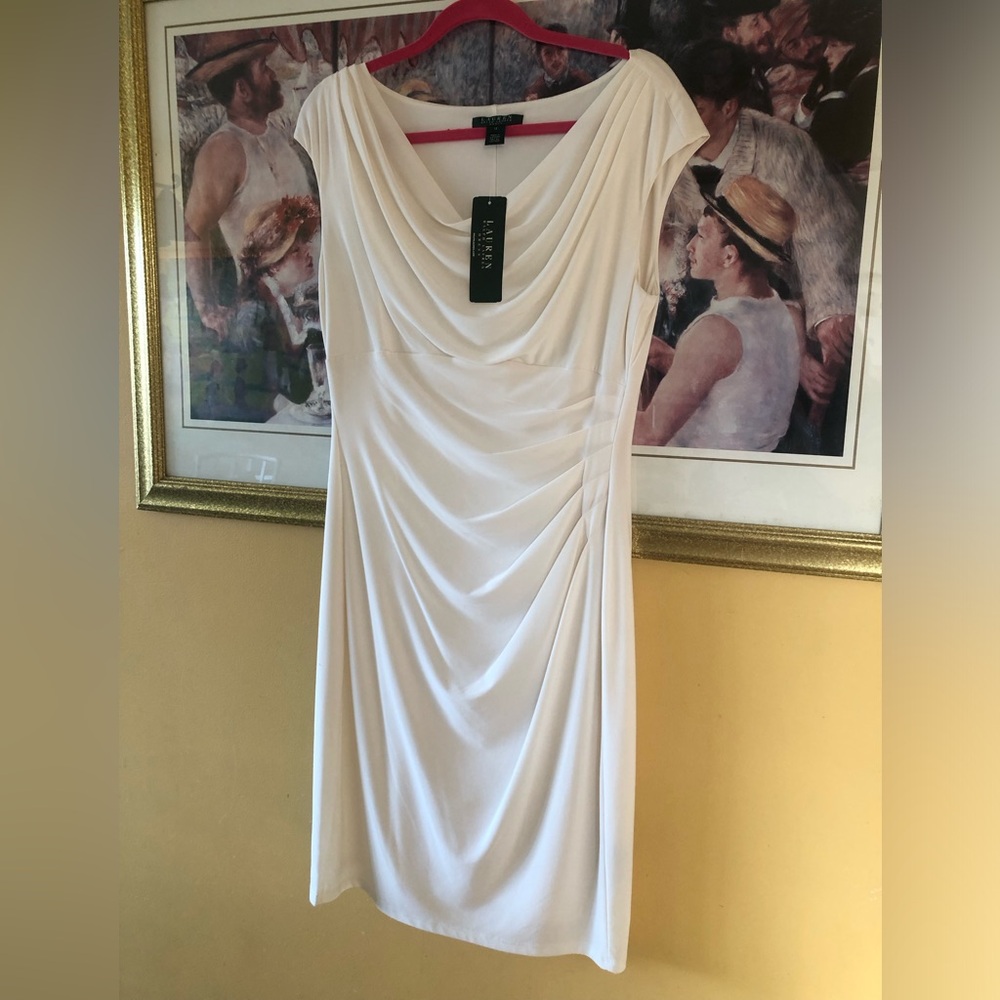 Elegant White Draped Dress
